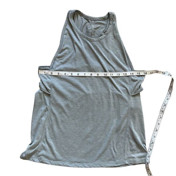 UNDER ARMOUR Grey Back Graphic Print Cutout High Neck Loose Fit Athletic Top S - Picture 7 of 8